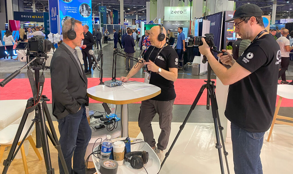 c-suite podcast on Banking Circle Group's booth at Money20/20 Las Vegas